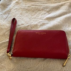 Hendri Bendel Red Zip around Wristlet